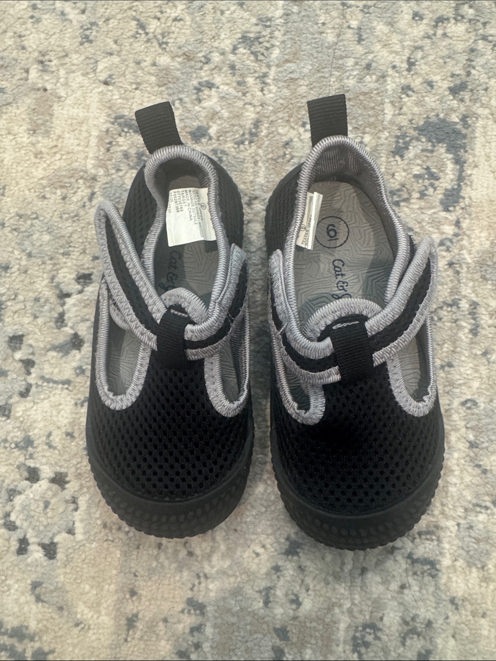 Cat & Jack Black and Gray Mesh Mary Jane Water Shoes